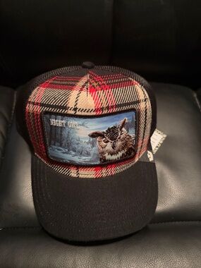Night Owl Plaid Trucker Hat - Black & Tan